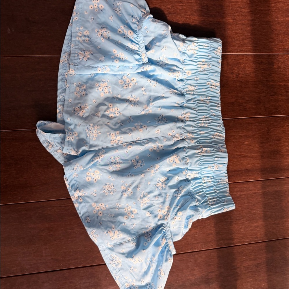 Altar'd State Light Blue Floral Athletic Shorts